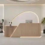 Curved Reception Desk -  Salon & Training Center Counter