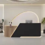 Curved Reception Desk -  Salon & Training Center Counter
