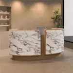 Curved Salon Reception Desk - Beauty & Boutique Counter