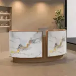 Curved Salon Reception Desk - Beauty & Boutique Counter