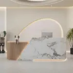 Curved Reception Desk -  Salon & Training Center Counter