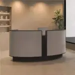 Curved Salon Reception Desk - Beauty & Boutique Counter