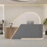 Curved Reception Desk -  Salon & Training Center Counter