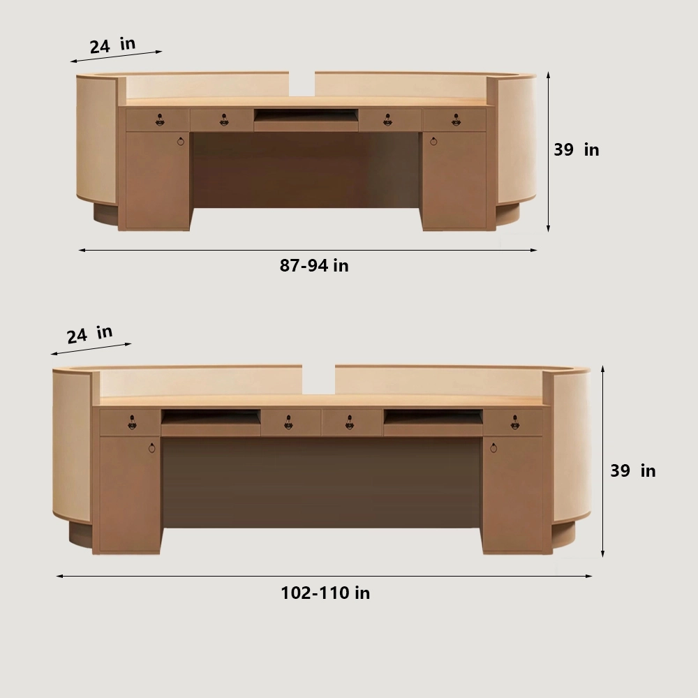 Curved Salon Reception Desk - Beauty & Boutique Counter