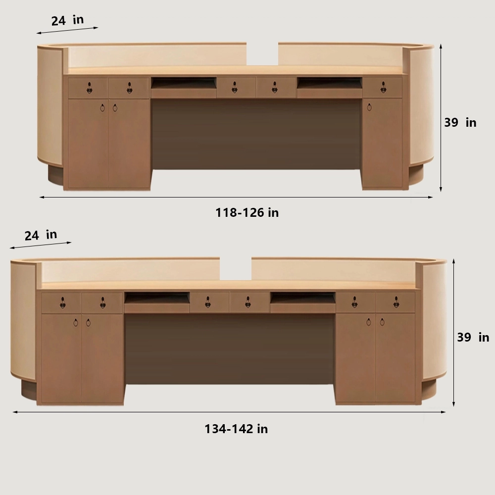 Curved Salon Reception Desk - Beauty & Boutique Counter
