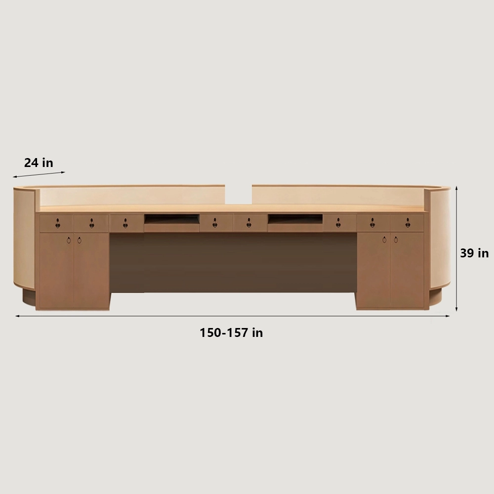 Curved Salon Reception Desk - Beauty & Boutique Counter