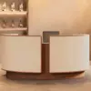 Curved Salon Reception Desk - Beauty & Boutique Counter Curved Salon Reception Desk - Beauty & Boutique Counter