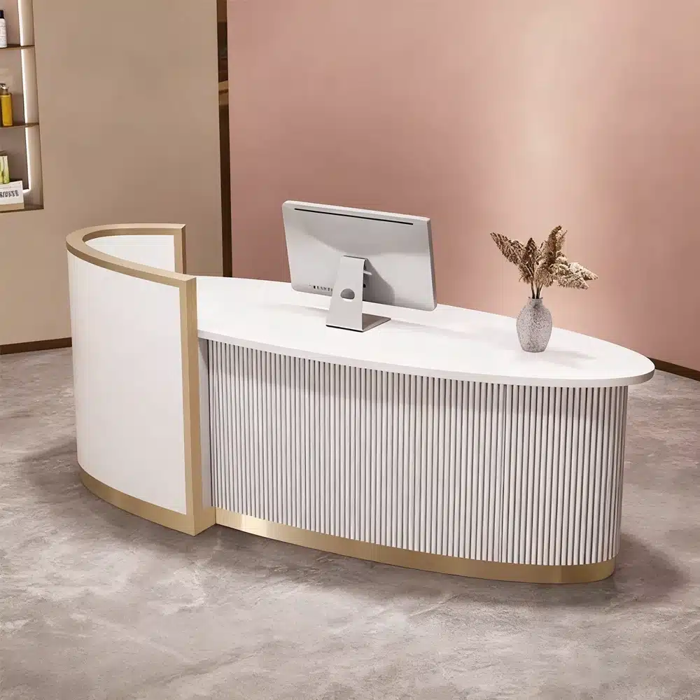 Luxury Lacquer Reception Desk - Medical Spa Clinic Counter Luxury Lacquer Reception Desk - Medical Spa Clinic Counter