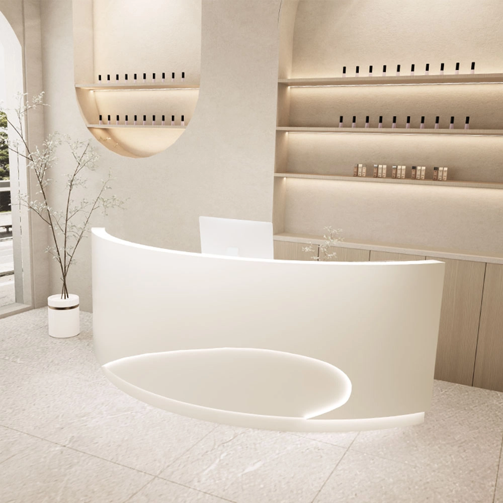 Luxury Curved Reception Desk - Salon & MedSpa Counter Luxury Curved Reception Desk - Salon & MedSpa Counter