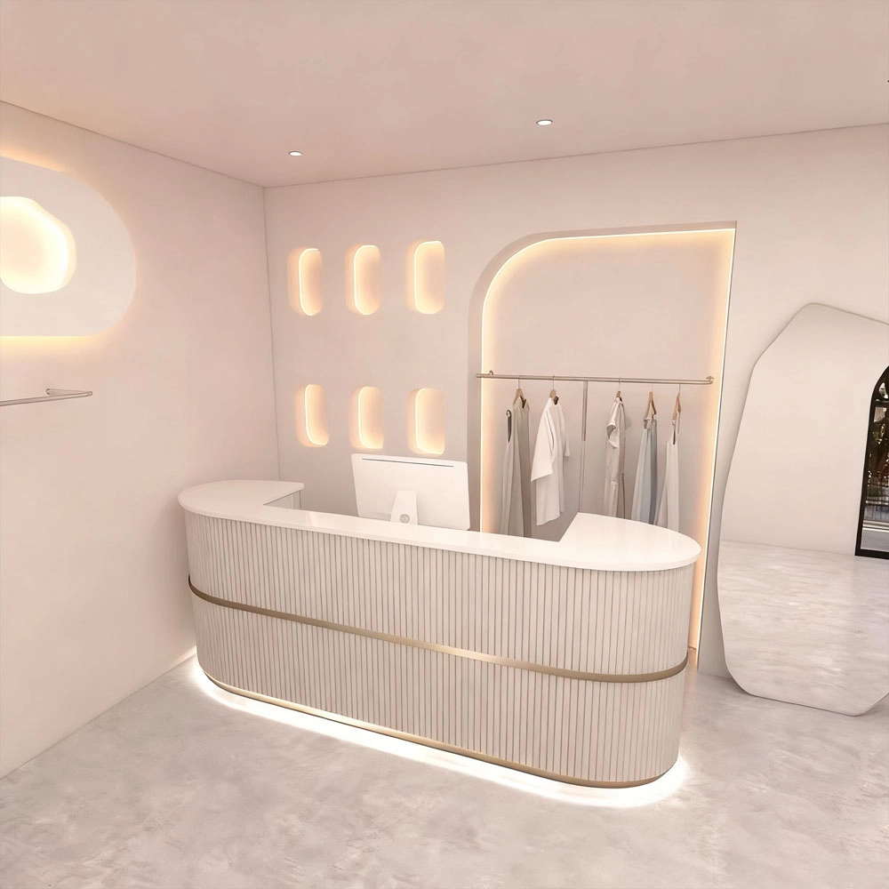 Luxury Boutique Counter - Modern Reception Desk for Salon & Apparel Store Luxury Boutique Counter - Modern Reception Desk for Salon & Apparel Store