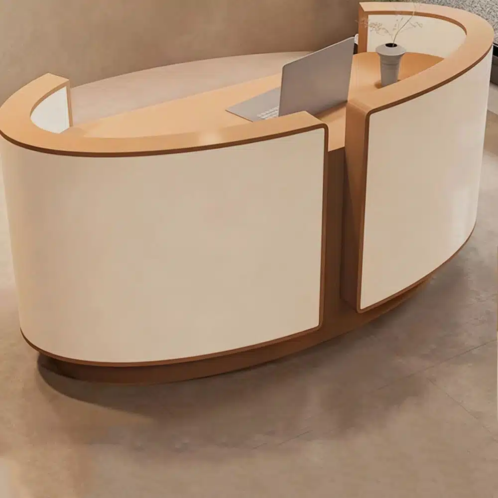 Curved Salon Reception Desk - Beauty & Boutique Counter Curved Salon Reception Desk - Beauty & Boutique Counter