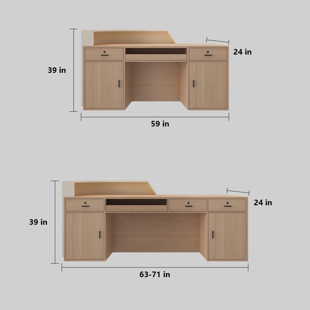 Curved Reception Desk - Salon & Training Center Counter Curved Reception Desk - Salon & Training Center Counter