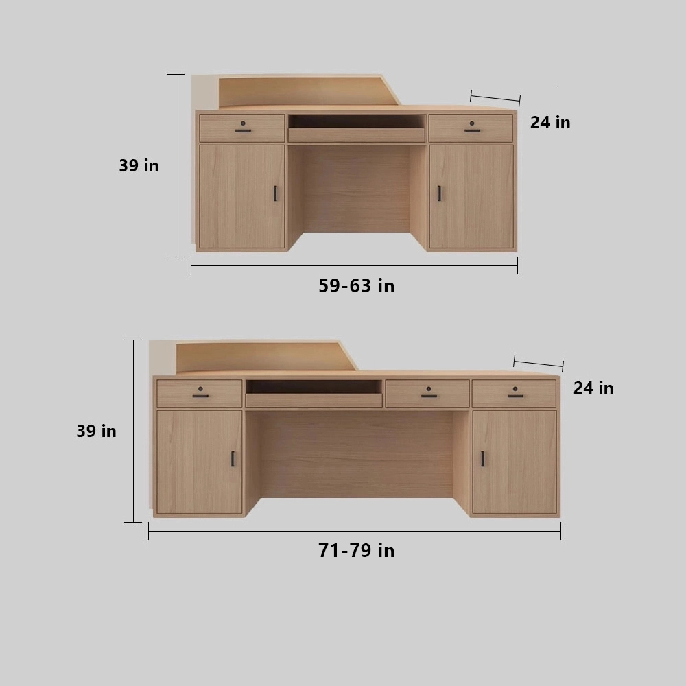 Curved Reception Desk -  Salon & Training Center Counter
