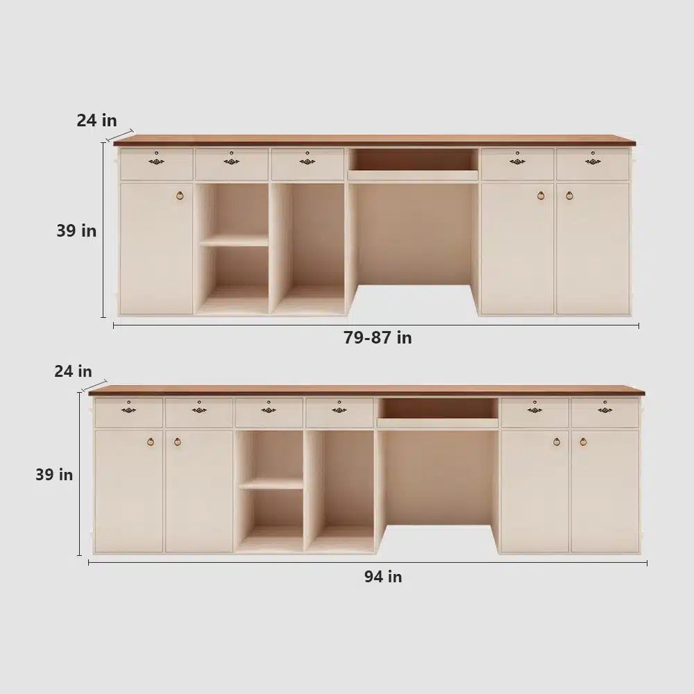 French Style Cream Reception Desk - Boutique & Café Counter French Style Cream Reception Desk - Boutique & Café Counter
