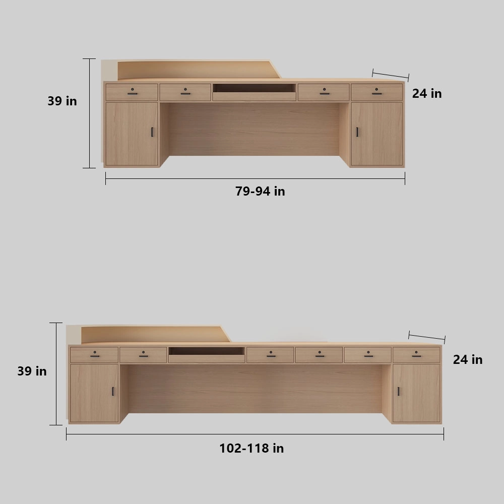 Curved Reception Desk - Salon & Training Center Counter Curved Reception Desk - Salon & Training Center Counter