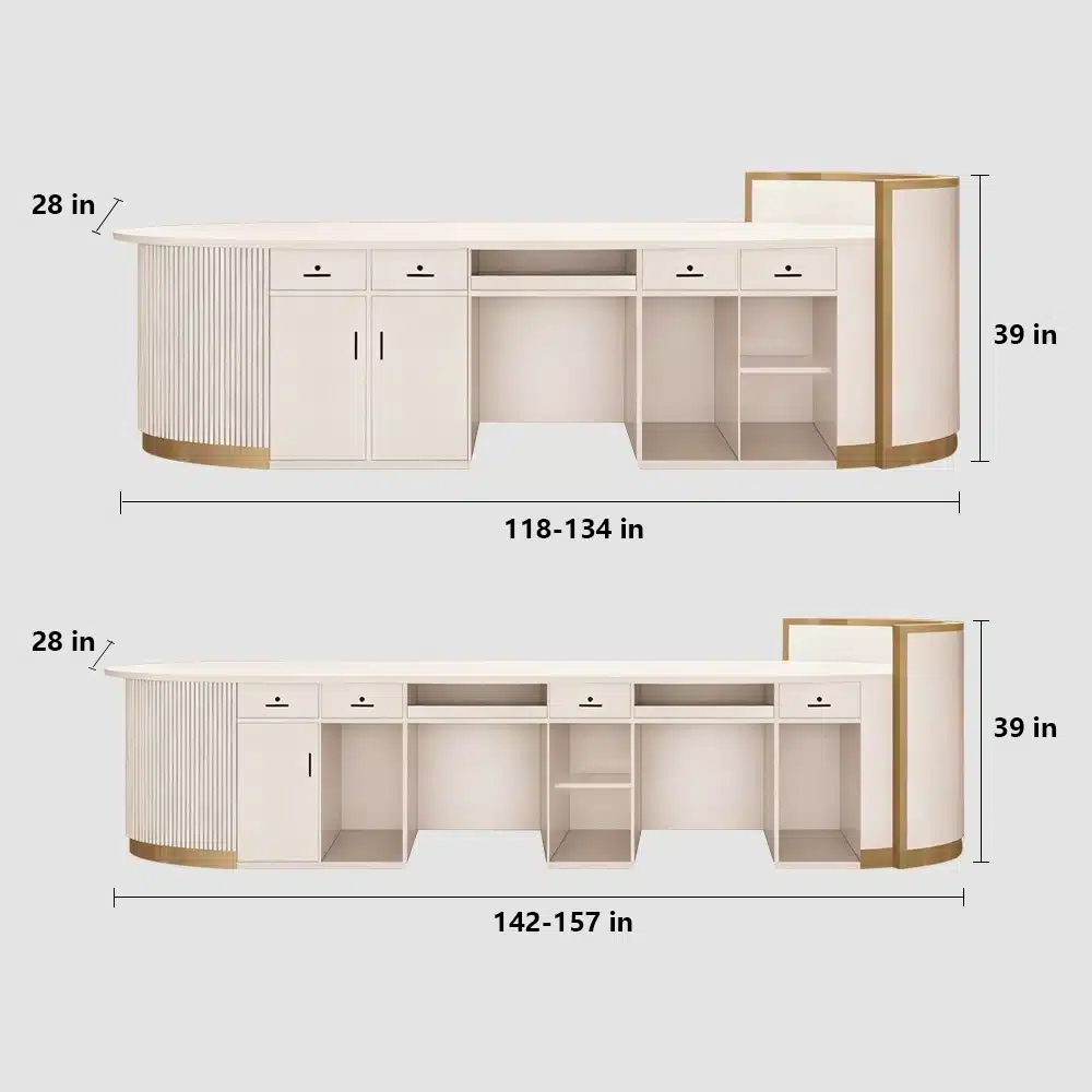 Luxury Lacquer Reception Desk - Medical Spa Clinic Counter Luxury Lacquer Reception Desk - Medical Spa Clinic Counter