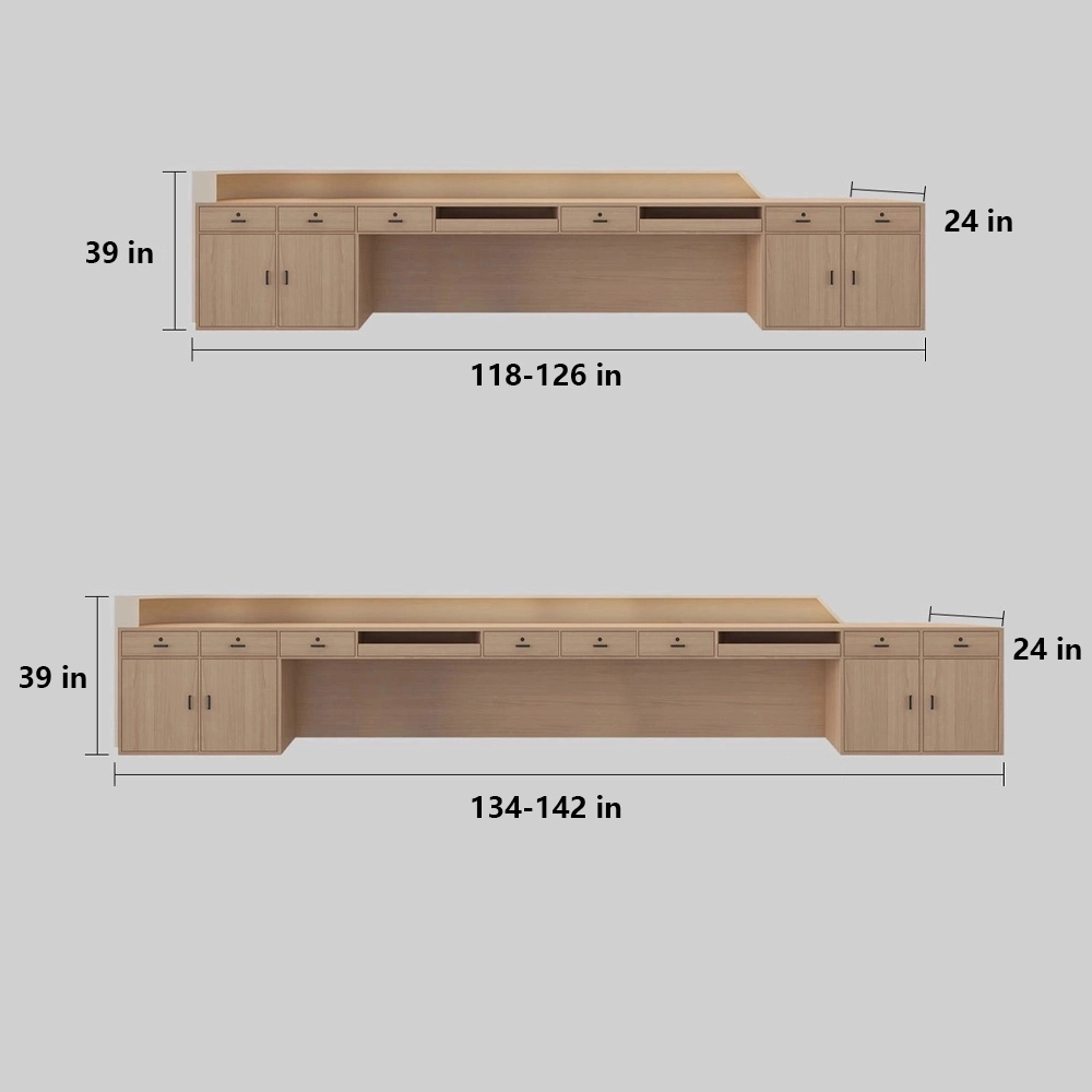 Curved Reception Desk -  Salon & Training Center Counter