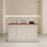 French Style Cream Reception Desk - Boutique & Café Counter
