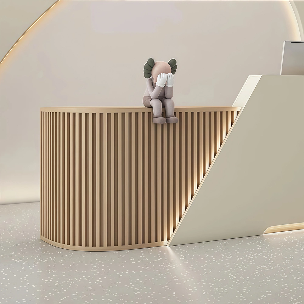 Curved Reception Desk -  Salon & Training Center Counter