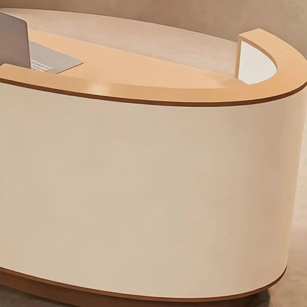 Curved Salon Reception Desk - Beauty & Boutique Counter Curved Salon Reception Desk - Beauty & Boutique Counter
