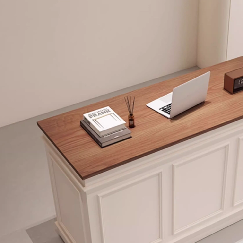 French Style Cream Reception Desk - Boutique & Café Counter French Style Cream Reception Desk - Boutique & Café Counter