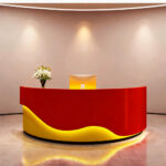 Minimalist Lacquer Reception Desk - Curved Salon & Boutique Counter