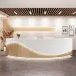 Curved Dental Reception Desk - Lacquer Clinic & Office Counter