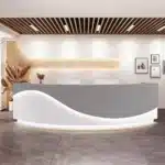 Curved Dental Reception Desk - Lacquer Clinic & Office Counter
