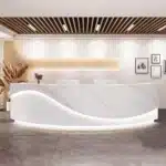 Curved Dental Reception Desk - Lacquer Clinic & Office Counter