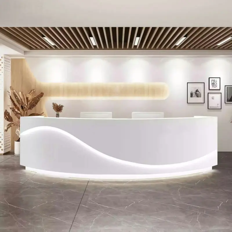 Curved Dental Reception Desk - Lacquer Clinic & Office Counter