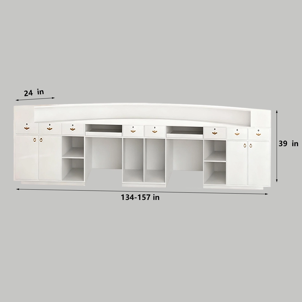 Curved Dental Reception Desk - Lacquer Clinic & Office Counter Curved Dental Reception Desk - Lacquer Clinic & Office Counter