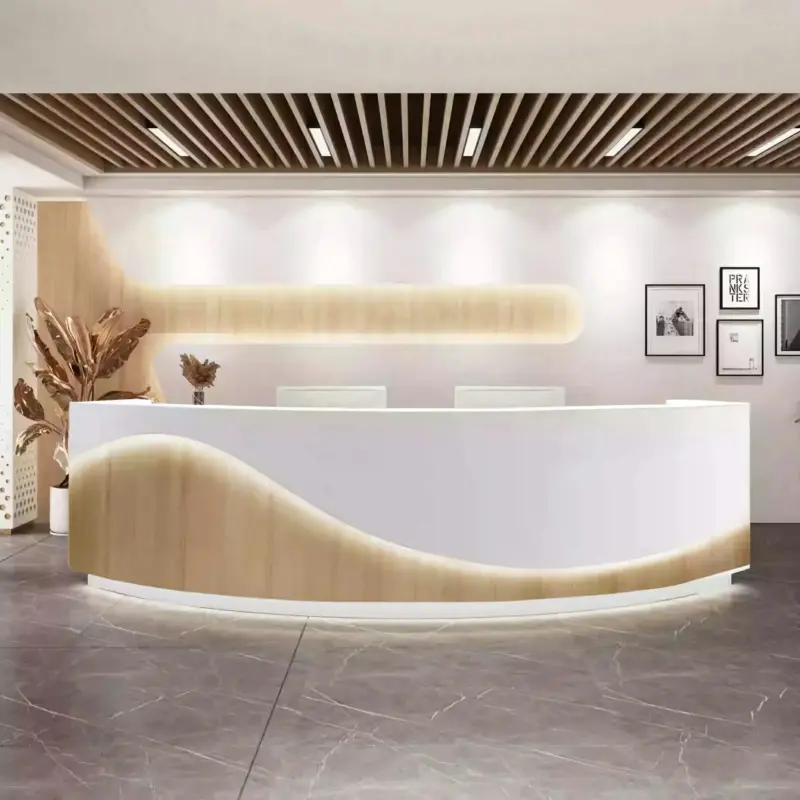 Curved Dental Reception Desk - Lacquer Clinic & Office Counter
