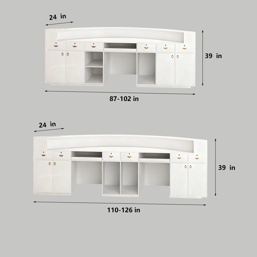 Curved Dental Reception Desk - Lacquer Clinic & Office Counter Curved Dental Reception Desk - Lacquer Clinic & Office Counter