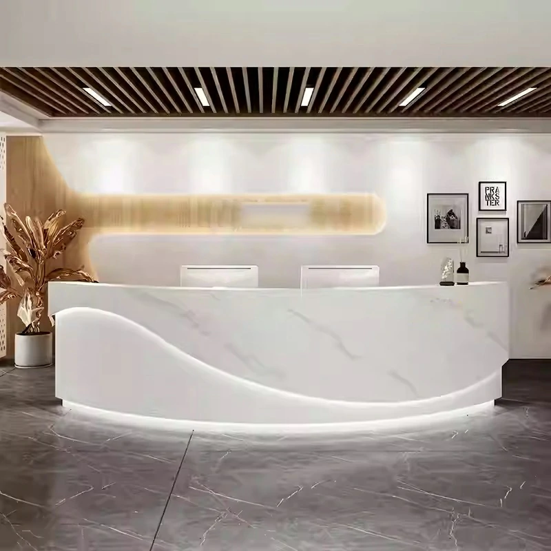 Curved Dental Reception Desk - Lacquer Clinic & Office Counter