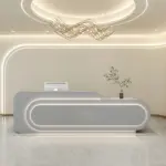 Luxury Modern Curved Reception Desk