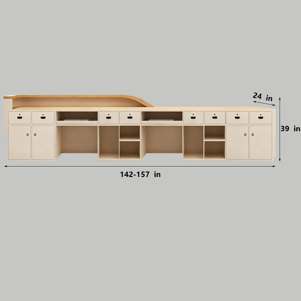 Cream Style Reception Desk - Training Center & Boutique Counter Cream Style Reception Desk - Training Center & Boutique Counter