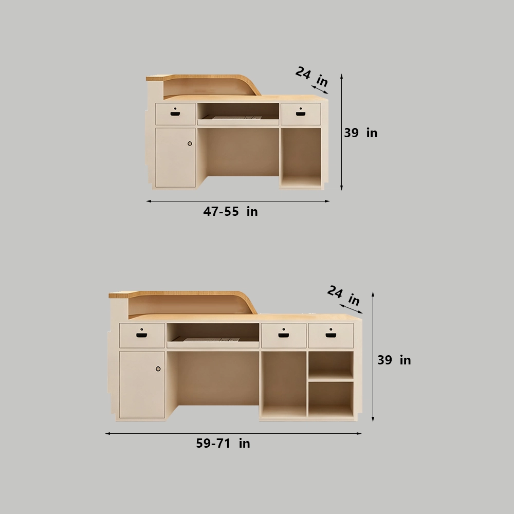 Cream Style Reception Desk - Training Center & Boutique Counter Cream Style Reception Desk - Training Center & Boutique Counter