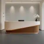 Curved Lacquer Reception Desk - Boutique & Training Center Counter