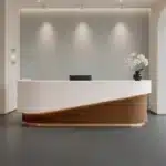 Curved Lacquer Reception Desk - Boutique & Training Center Counter