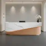 Curved Lacquer Reception Desk - Boutique & Training Center Counter