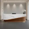 Curved Lacquer Reception Desk - Boutique & Training Center Counter