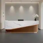 Curved Lacquer Reception Desk - Boutique & Training Center Counter