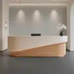 Curved Lacquer Reception Desk - Boutique & Training Center Counter
