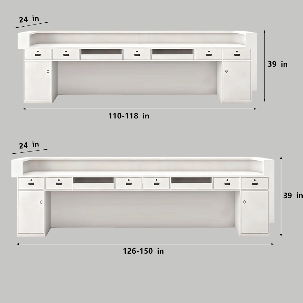 Curved Lacquer Reception Desk - Boutique & Training Center Counter Curved Lacquer Reception Desk - Boutique & Training Center Counter