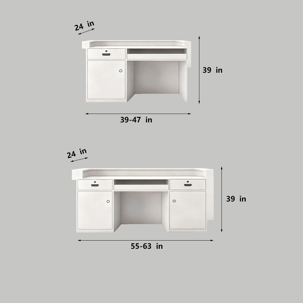 Curved Lacquer Reception Desk - Boutique & Training Center Counter Curved Lacquer Reception Desk - Boutique & Training Center Counter