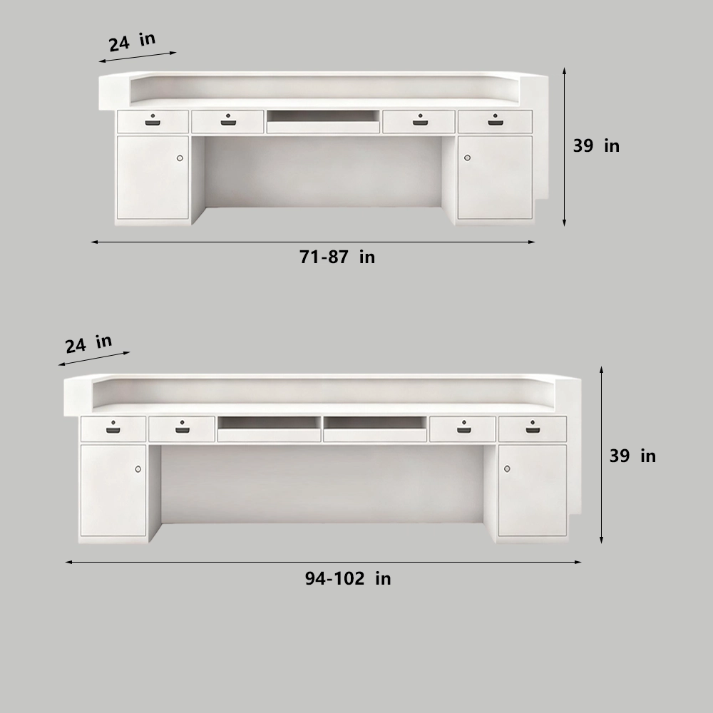 Curved Lacquer Reception Desk - Boutique & Training Center Counter Curved Lacquer Reception Desk - Boutique & Training Center Counter