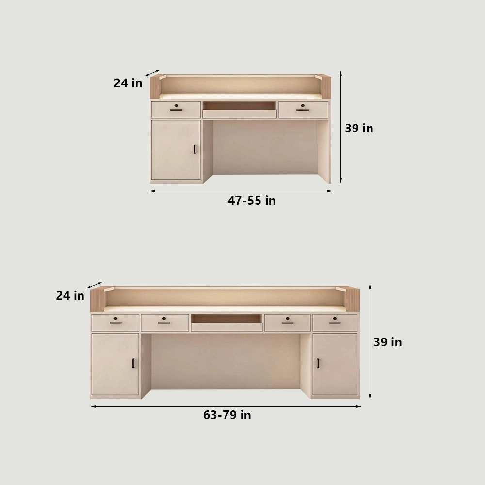 Luxury Cream Reception Desk -  Dance Studio & Boutique Counter