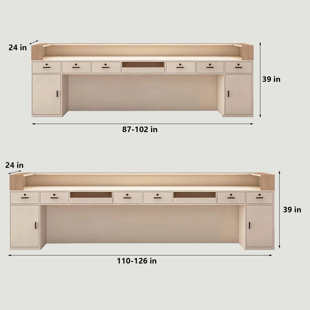 Luxury Cream Reception Desk -  Dance Studio & Boutique Counter