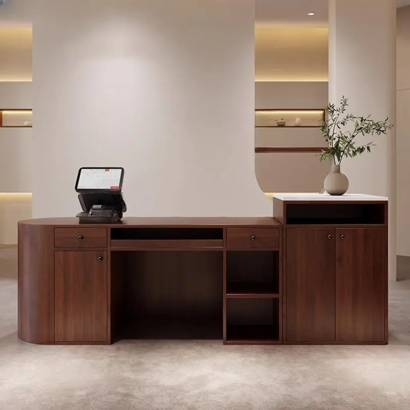 Modern Lacquer & Cream Style Reception Desks for Clothing Stores