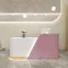 Modern Office Reception Desk in Premium White Lacquer